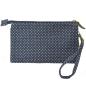 Preview: Handtasche Patchwork Kosmetiktasche Geldbörse Punkte Navy